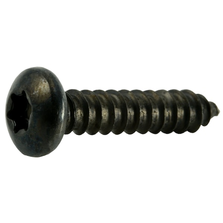 Midwest Fastener Sheet Metal Screw, #12 x 1 in, Black Steel Pan Head Torx Drive, 20 PK 36902